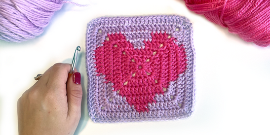 How to Crochet a Solid Heart Granny Square